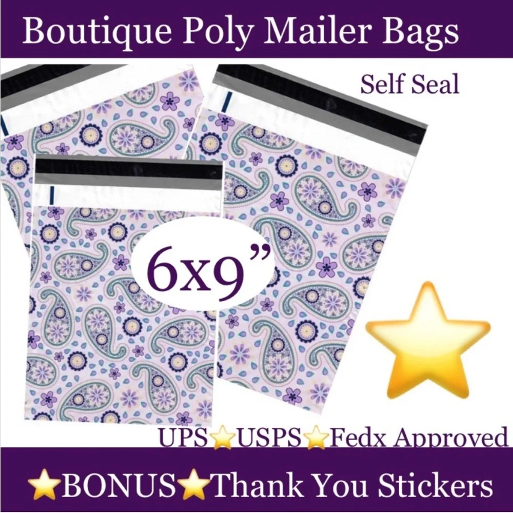 48pcs 6x9’ Mix ~ Poly mailer Bags 🌿🆕🌿 ~BONUS⭐️48ct Free Thank You Stickers